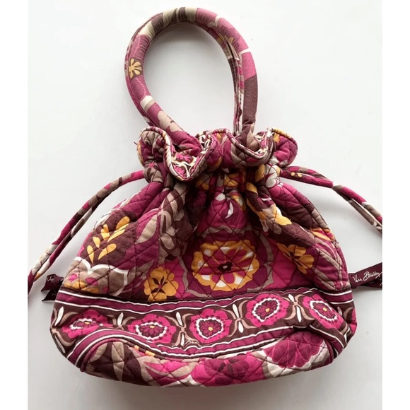 Vera Bradley Bags Vera Bradley Carnaby Pink Brown Floral Handbag Purse Side Zippers